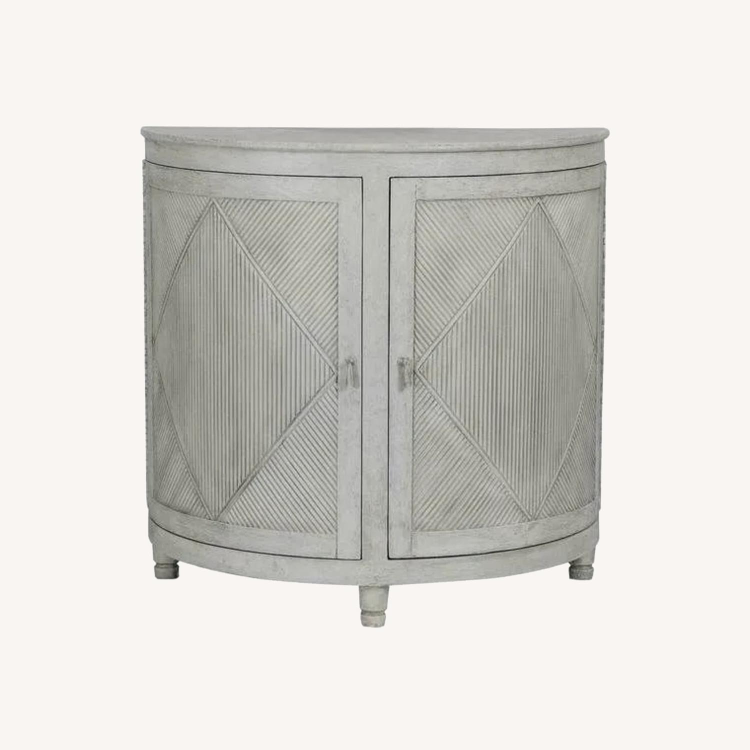 Light Gray Wood Demilune Cabinet - image-0