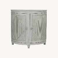 Light Gray Wood Demilune Cabinet