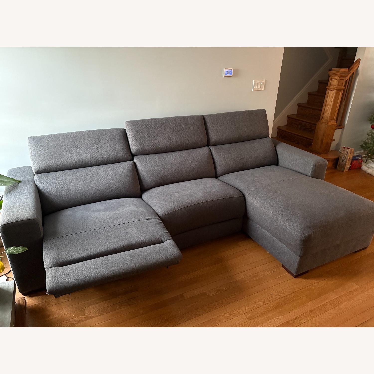 Fabric Sectional with Recliner - image-3