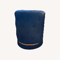 Vintage/Antique Black Velvet Ottoman