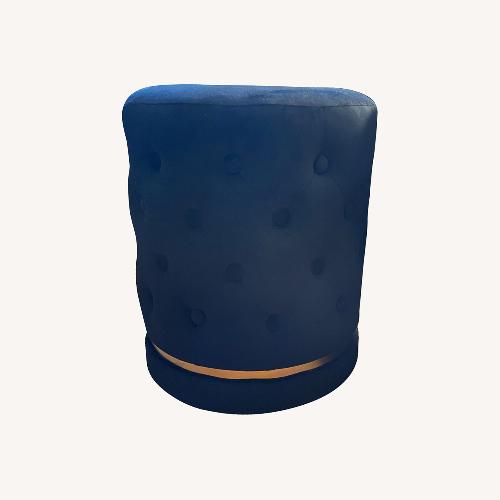 Used Vintage/Antique Black Velvet Ottoman for sale on AptDeco