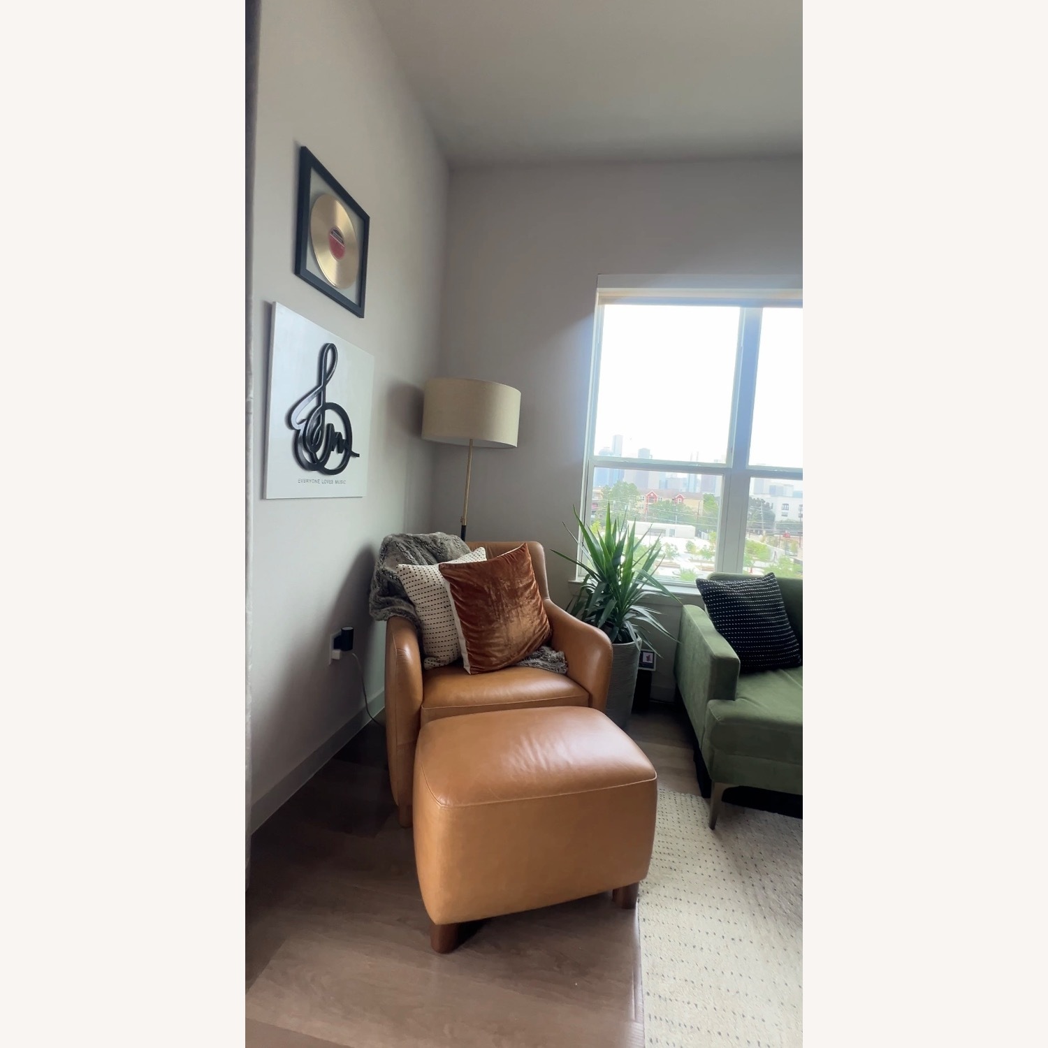 West Elm Teddy Light Brown Leather Armchair - image-4