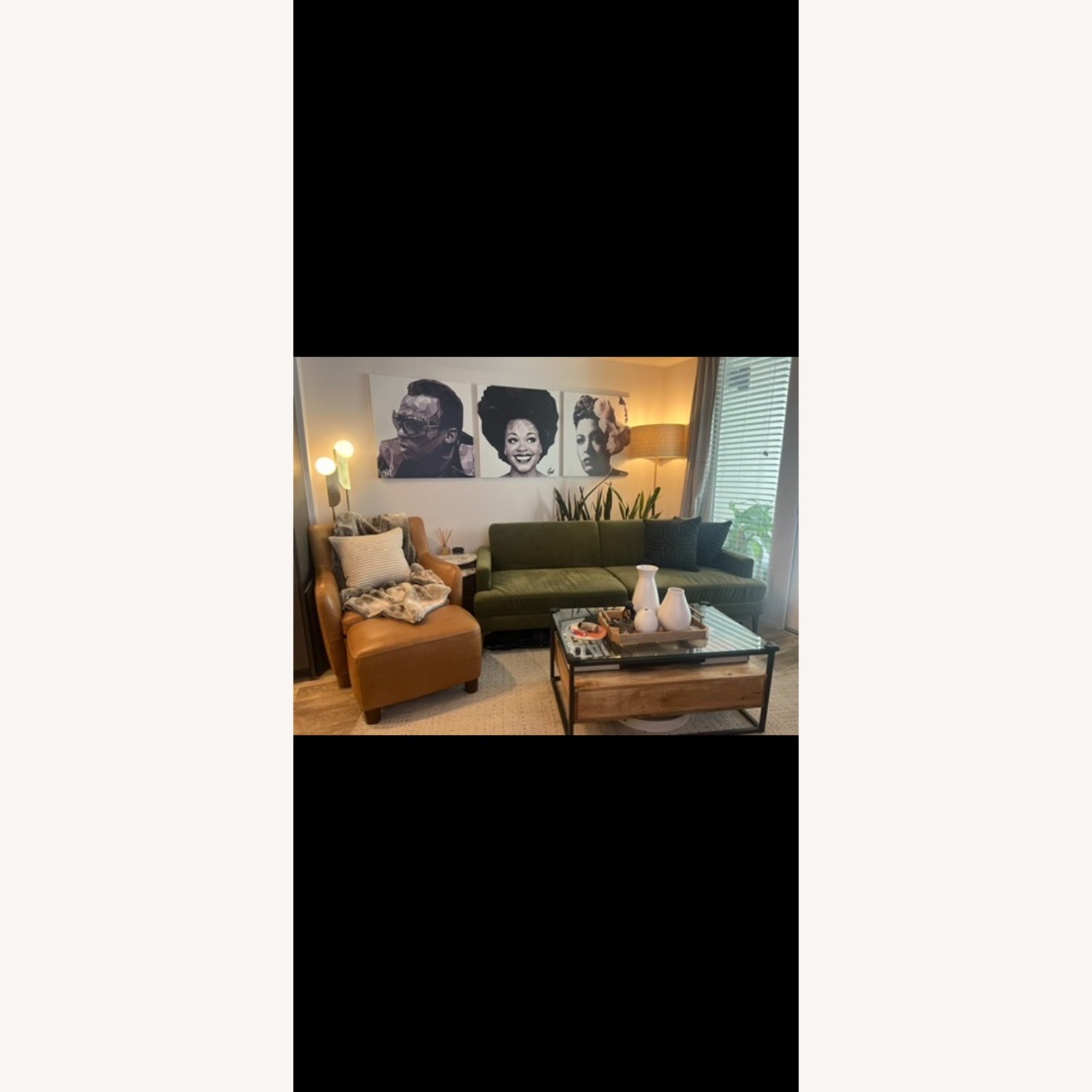 West Elm Teddy Light Brown Leather Armchair - image-8