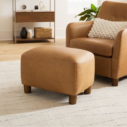 Used West Elm Teddy Light Brown Leather Armchair for sale on AptDeco