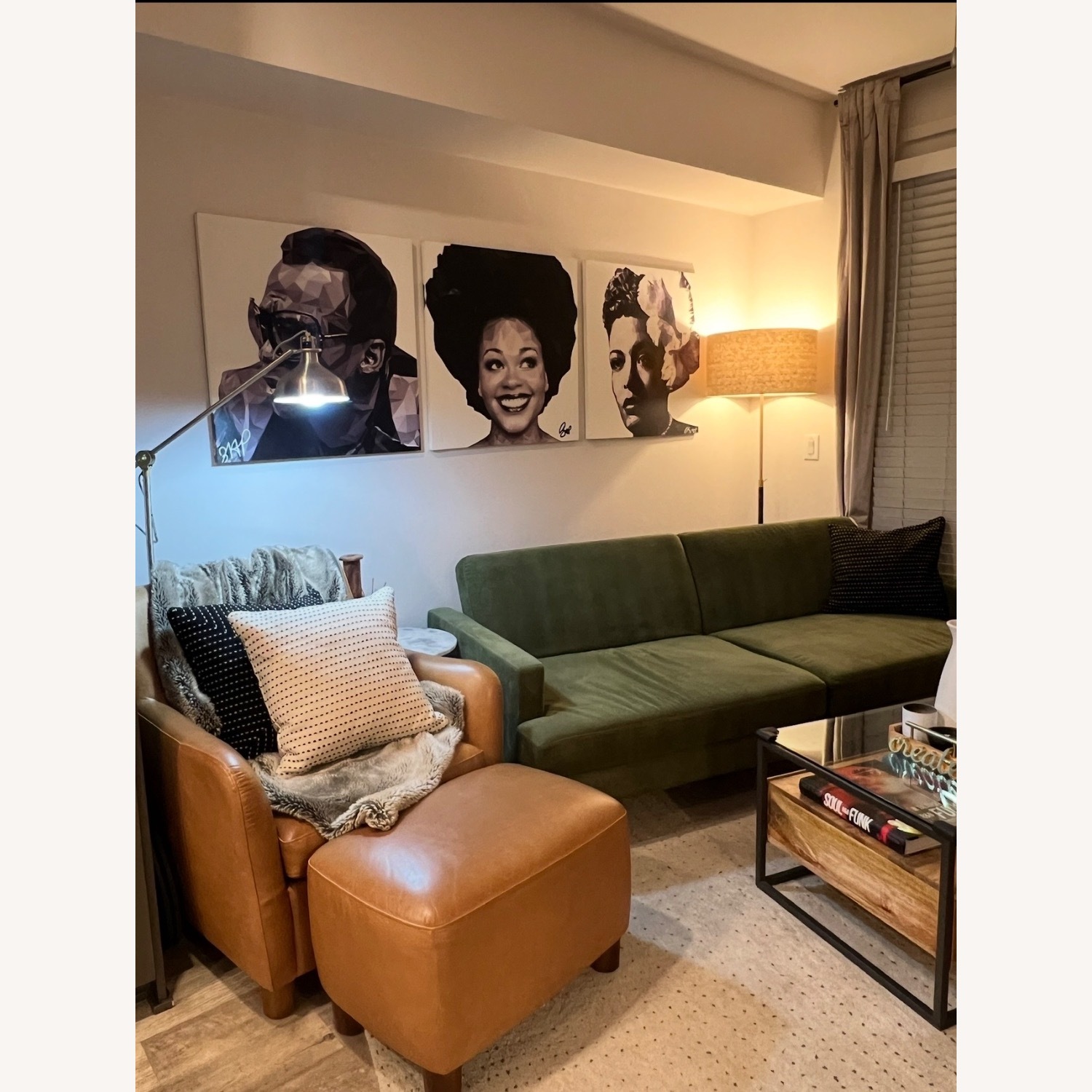 West Elm Teddy Light Brown Leather Armchair - image-7