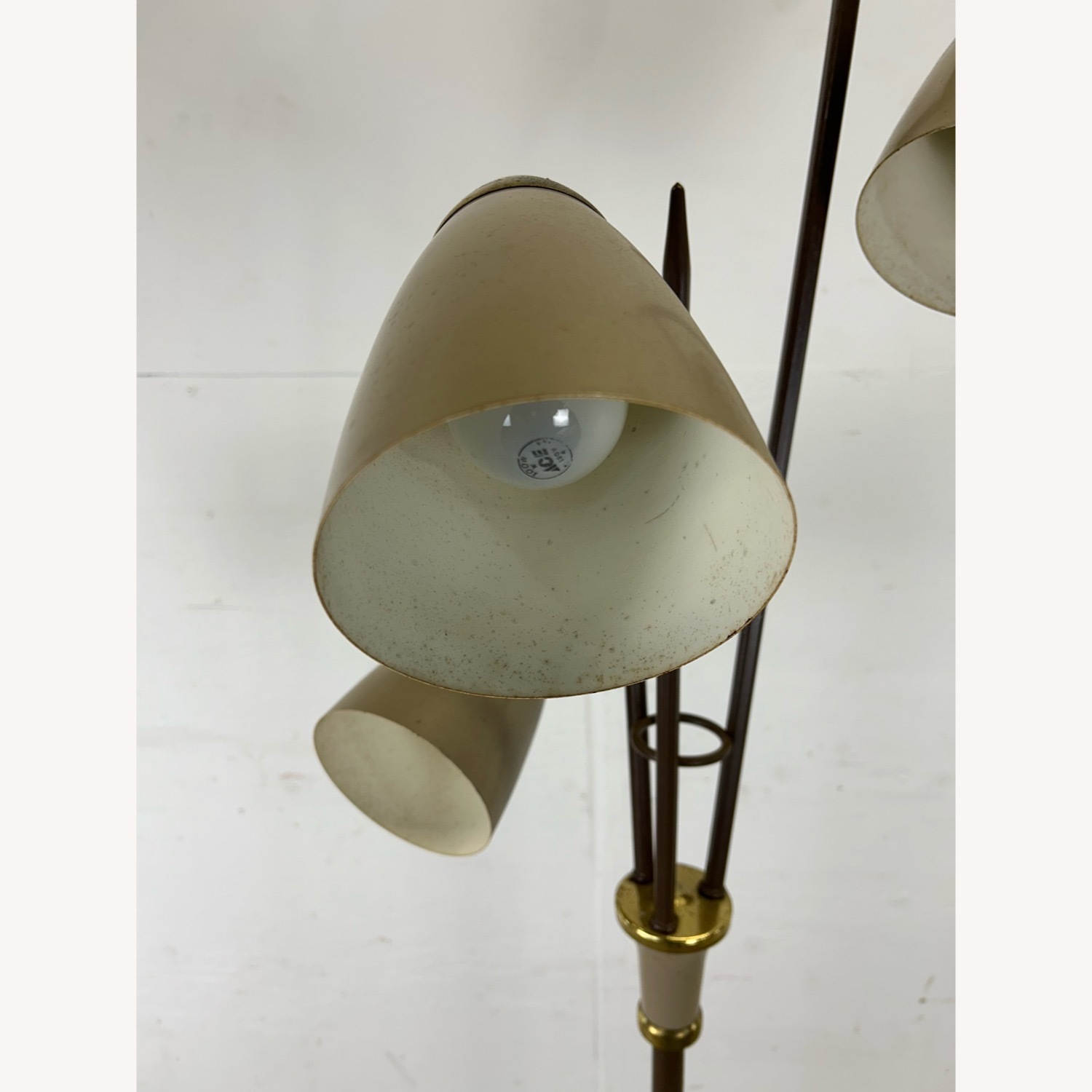 Mid Century Modern Floor Lamp with Brass Accents - image-5