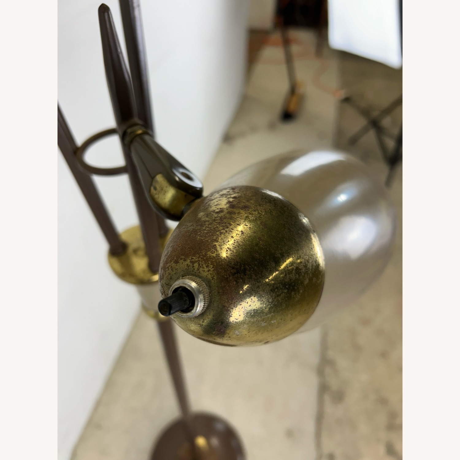 Mid Century Modern Floor Lamp with Brass Accents - image-14