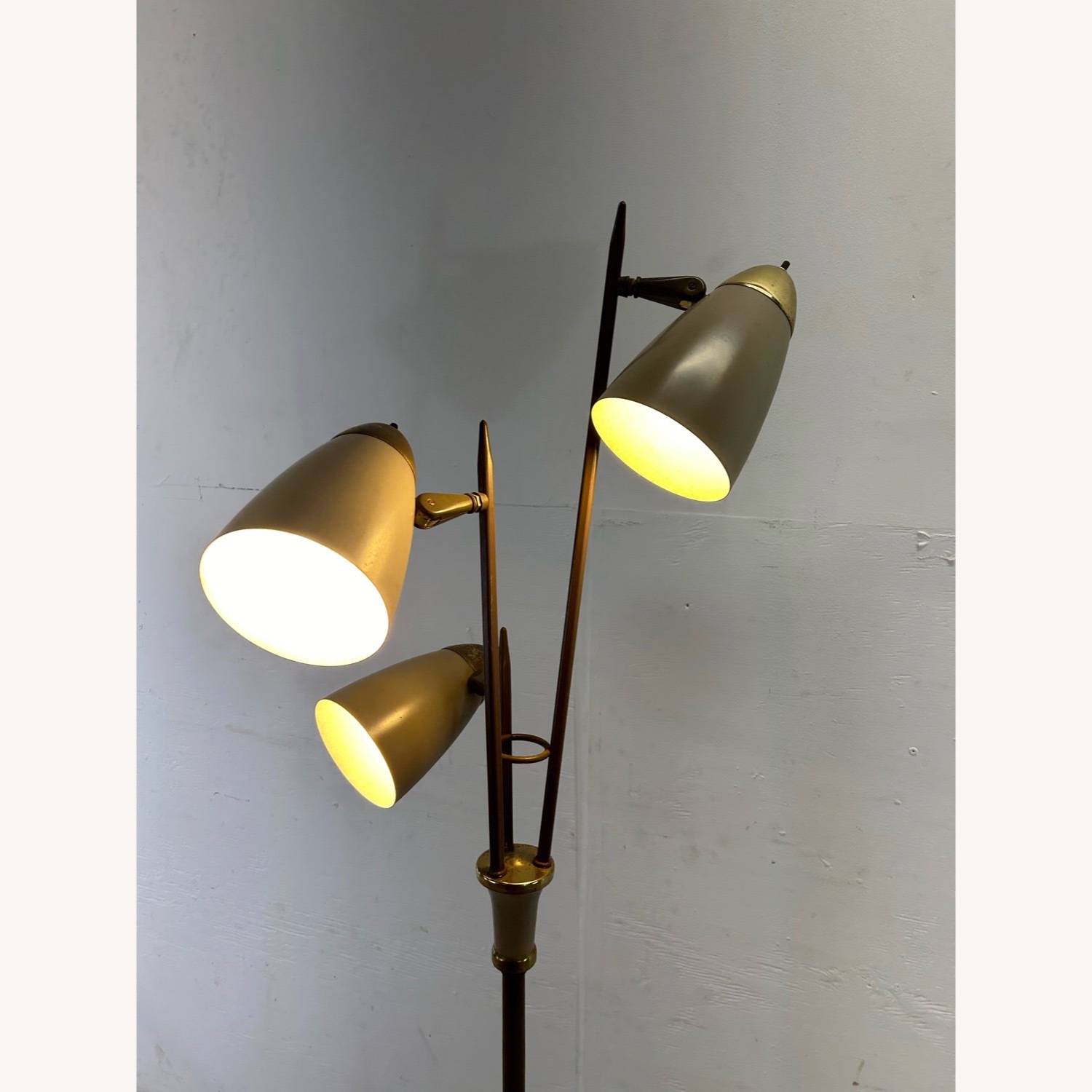 Mid Century Modern Floor Lamp with Brass Accents - image-4