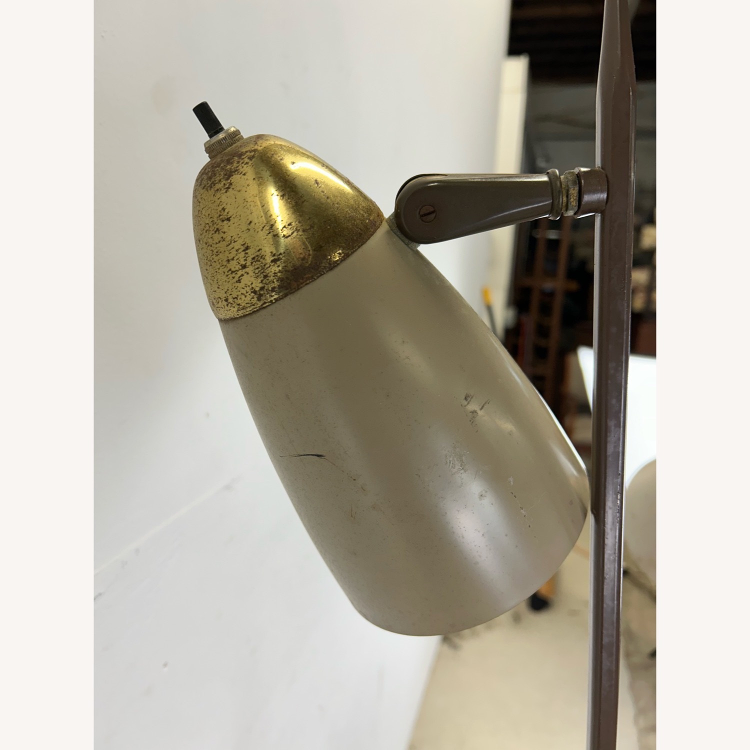 Mid Century Modern Floor Lamp with Brass Accents - image-13