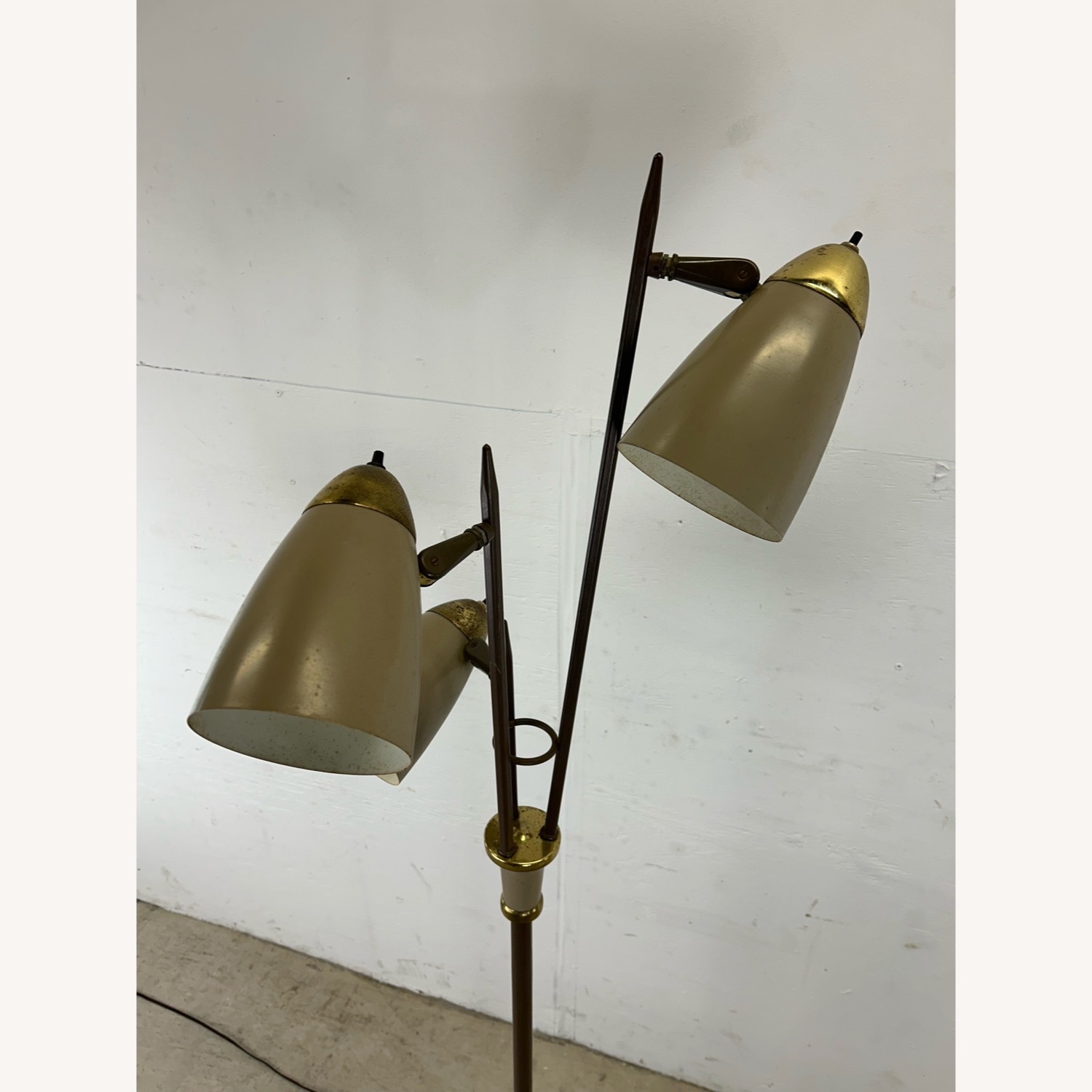 Mid Century Modern Floor Lamp with Brass Accents - image-6