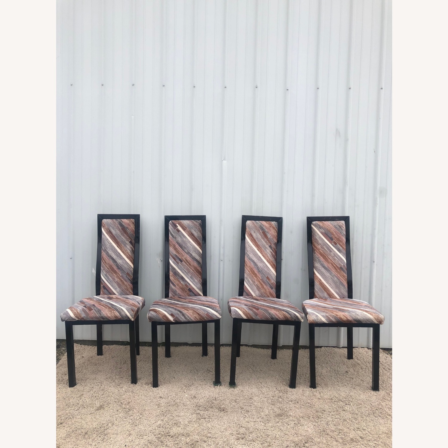 Set of 4 1980s Dining Chairs with Pastel - image-5