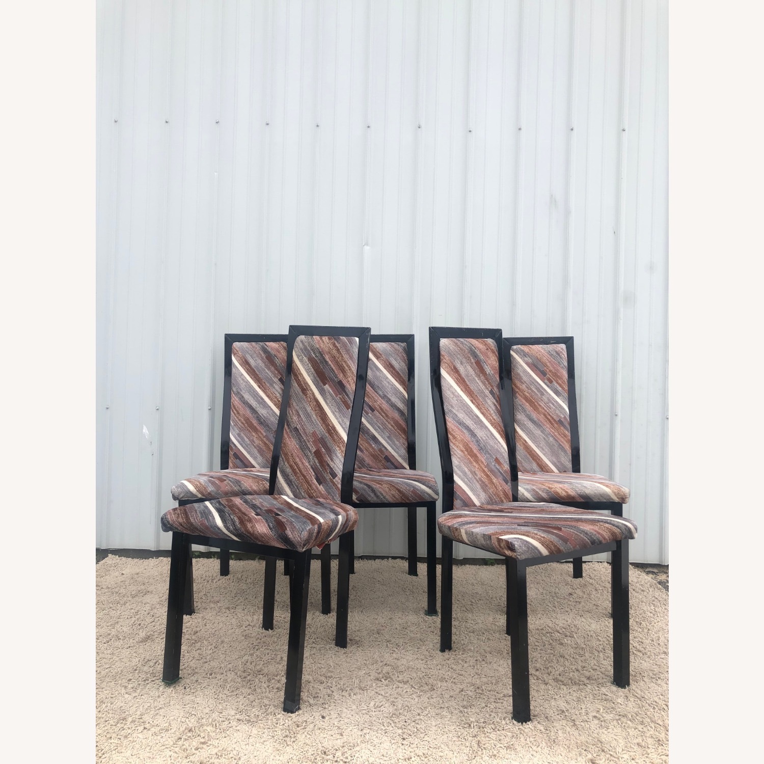 Set of 4 1980s Dining Chairs with Pastel - image-1