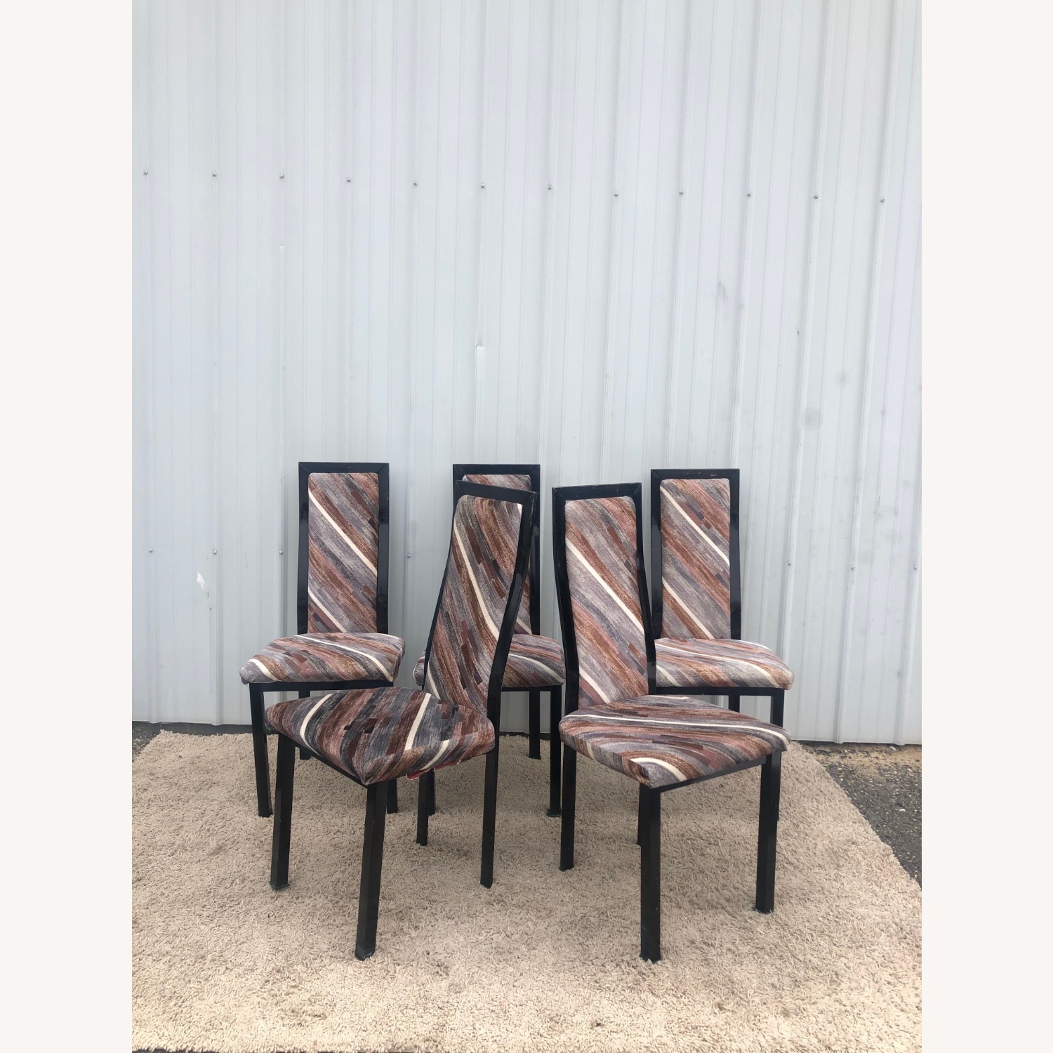Set of 4 1980s Dining Chairs with Pastel - image-4