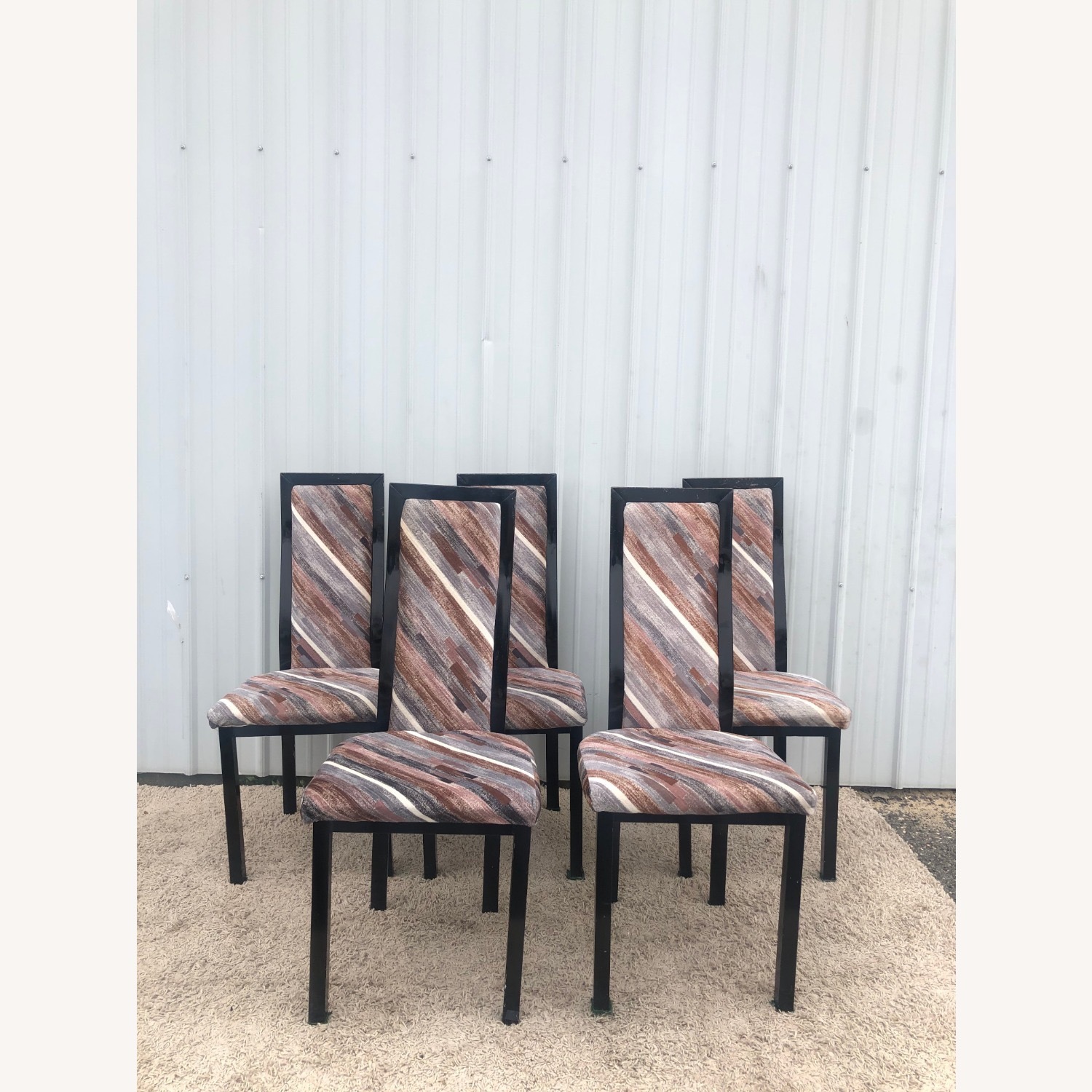 Set of 4 1980s Dining Chairs with Pastel - image-3