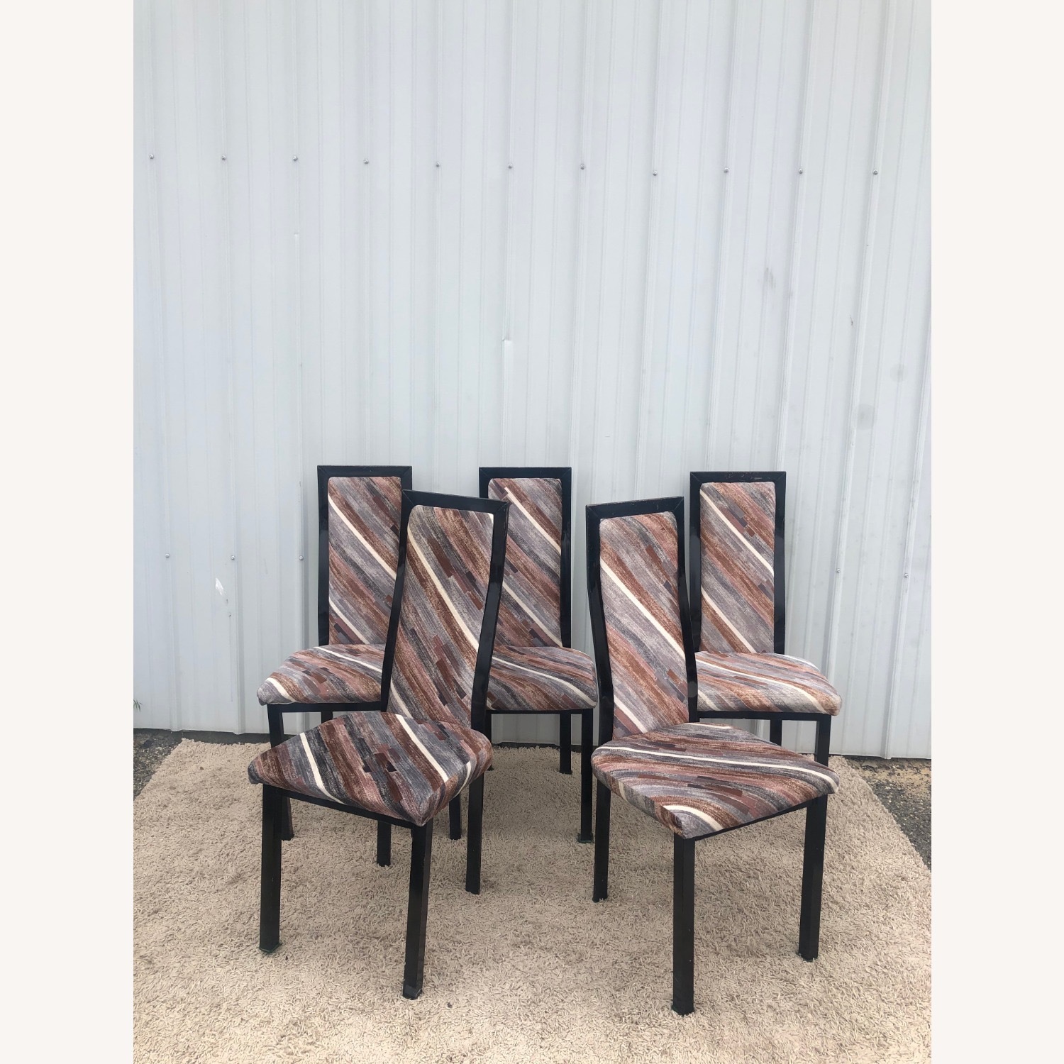 Set of 4 1980s Dining Chairs with Pastel - image-2