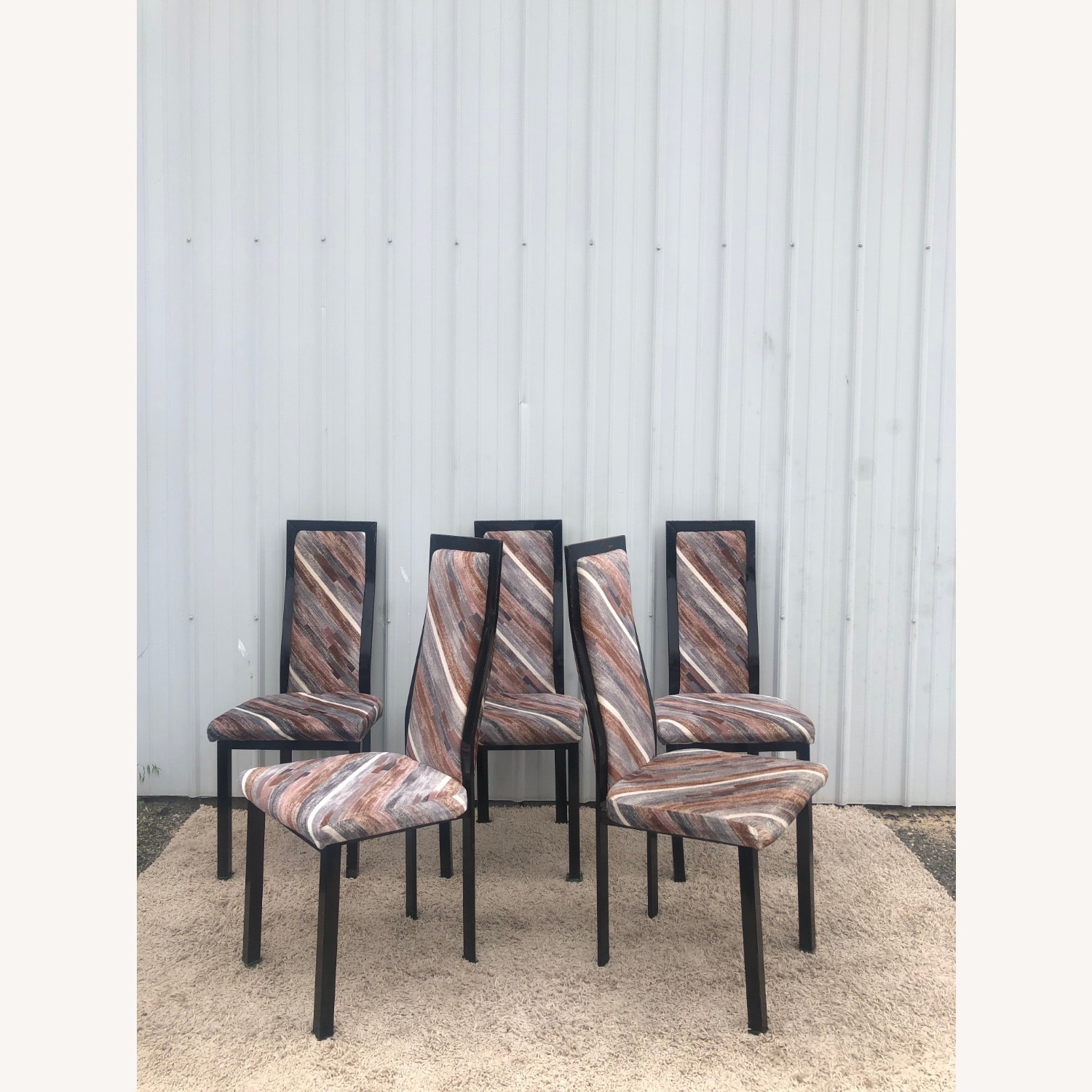 Set of 4 1980s Dining Chairs with Pastel - image-15