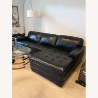 Havertys Galaxy Black Leather 2 Piece Sectional
