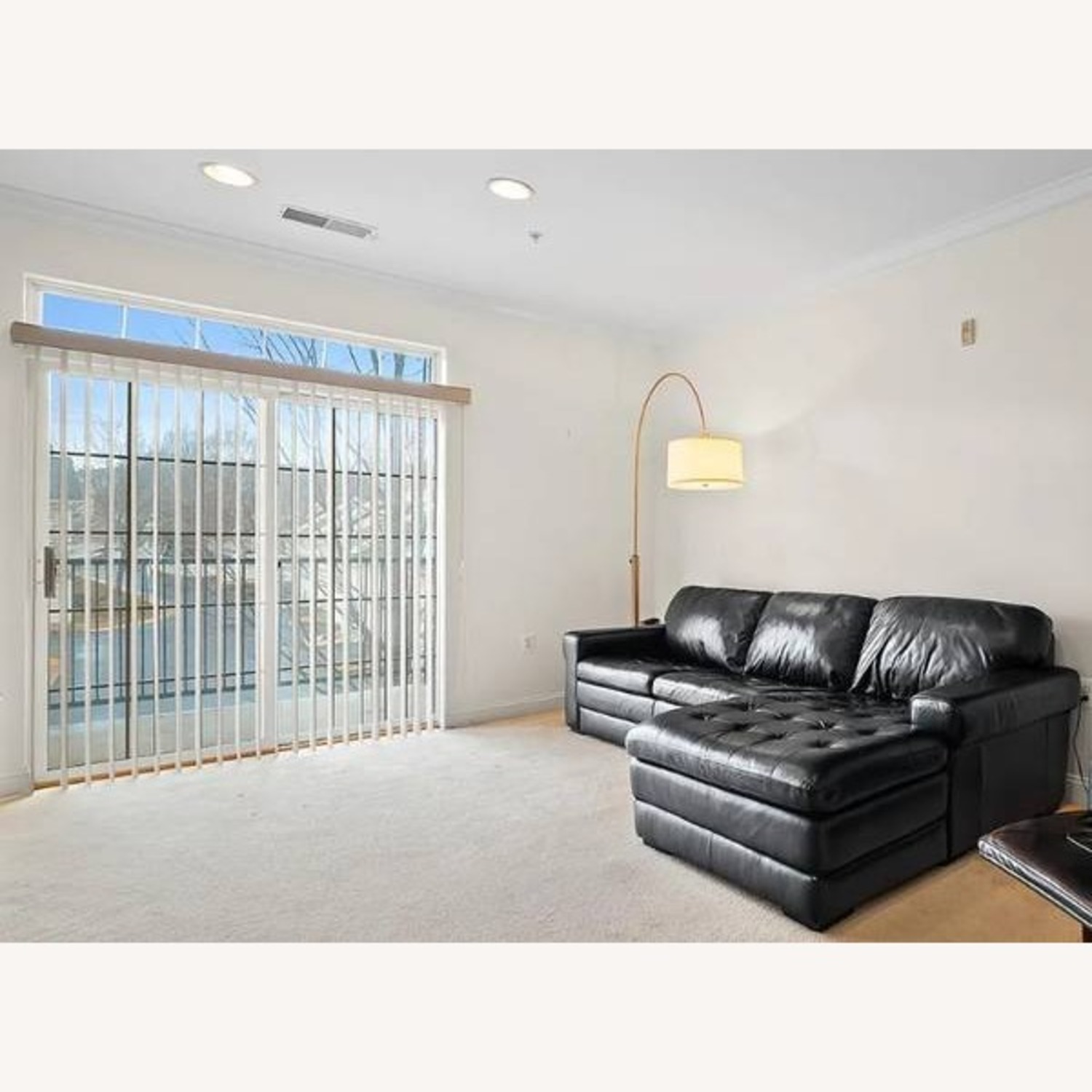 Havertys Galaxy Black Leather 2 Piece Sectional - image-1