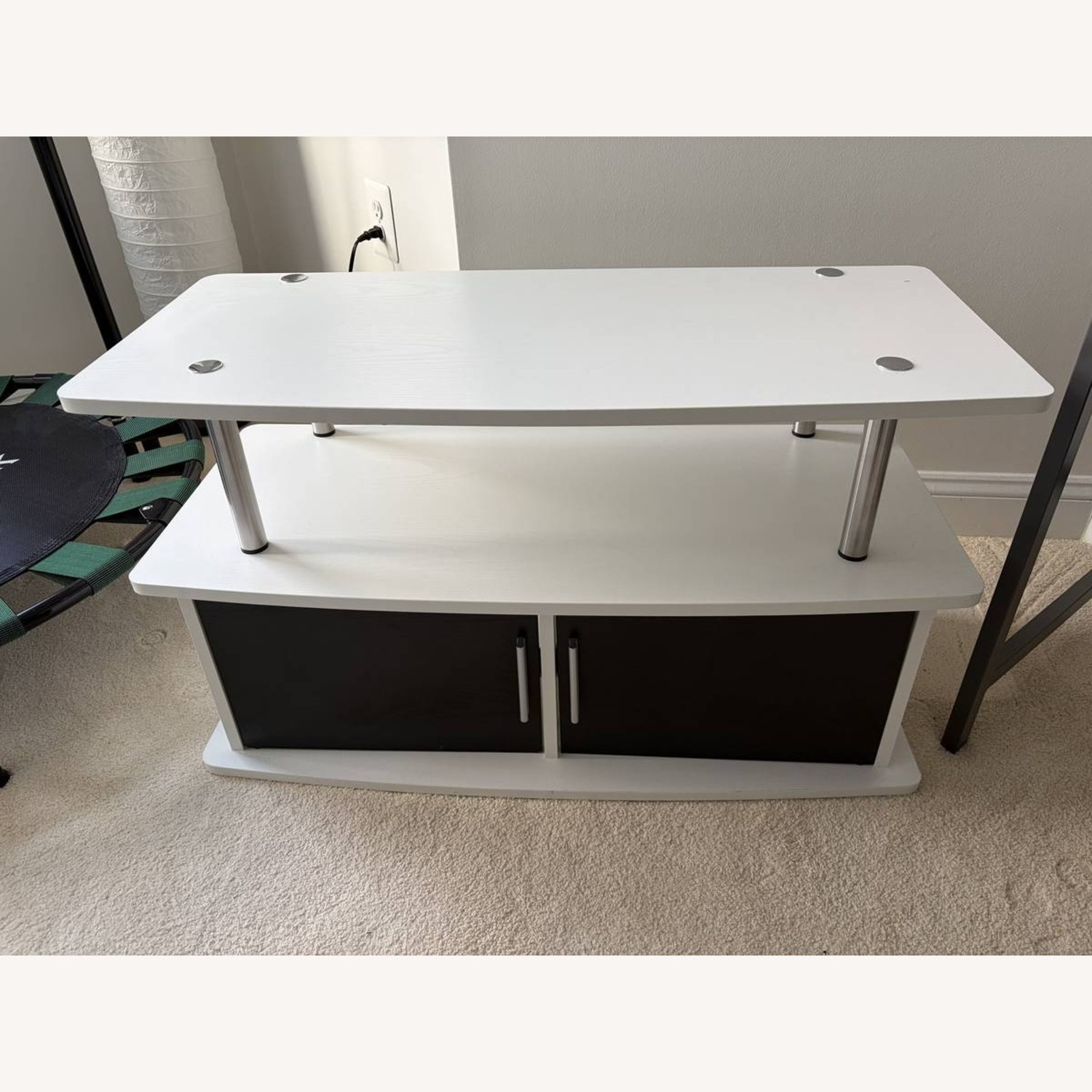 Black & White 2 Door TV Stand - image-1