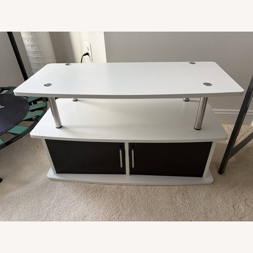 Used Black & White 2 Door TV Stand for sale on AptDeco