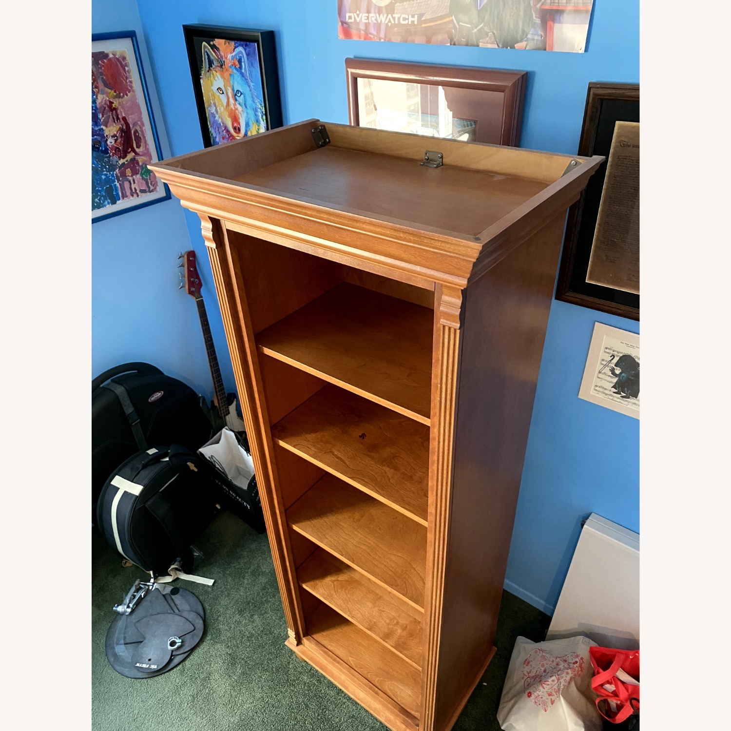 Bellini Furniture Light Brown Wood Bookcase - image-1