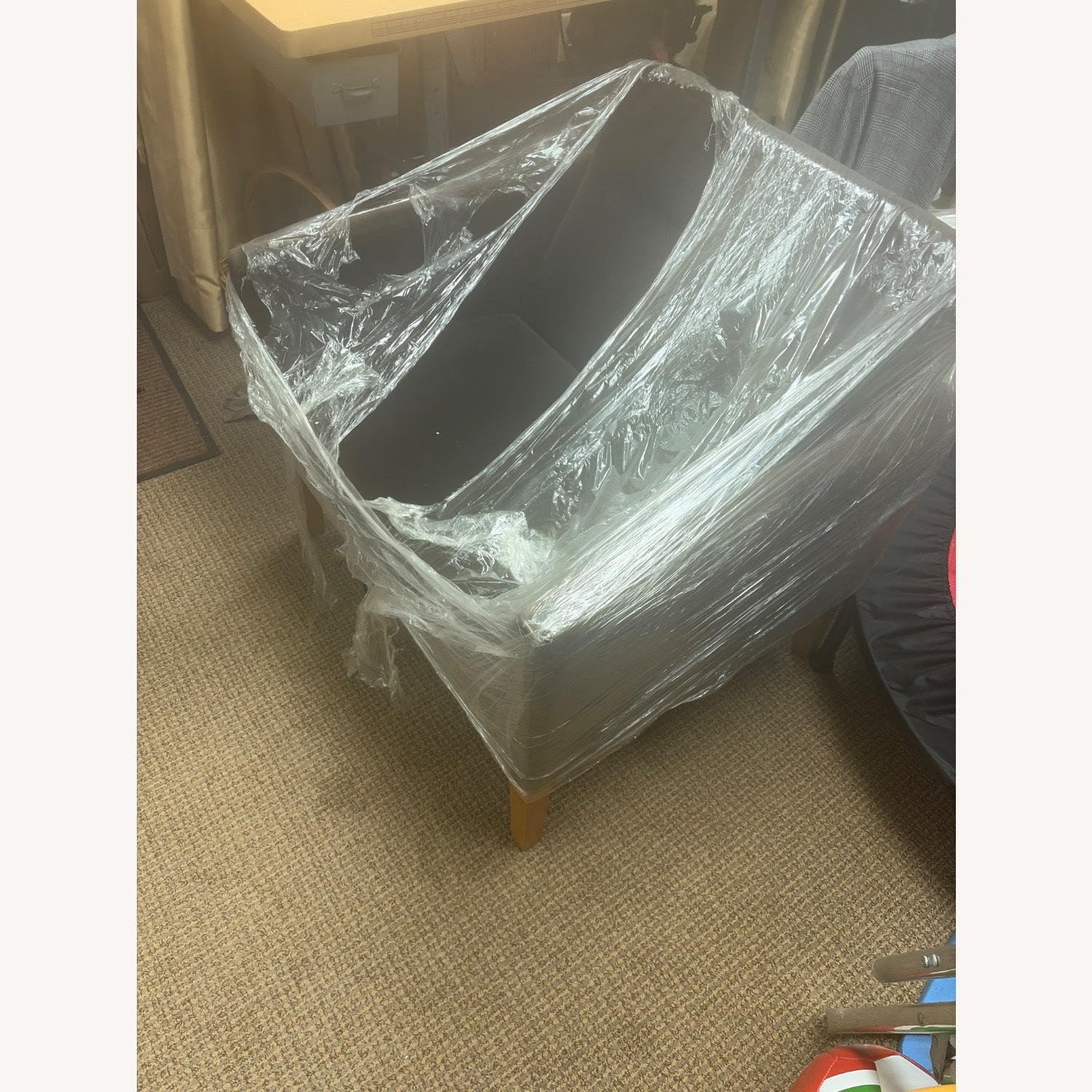 Dark Brown Fabric Armchair - image-2