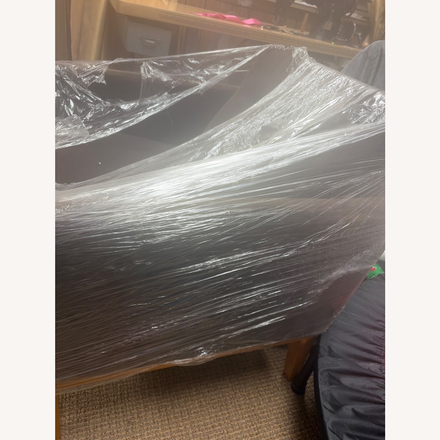 Dark Brown Fabric Armchair - image-1