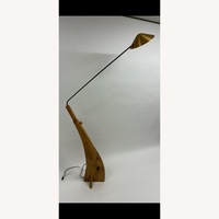 Solid White Oak Curve Floor Lamp 