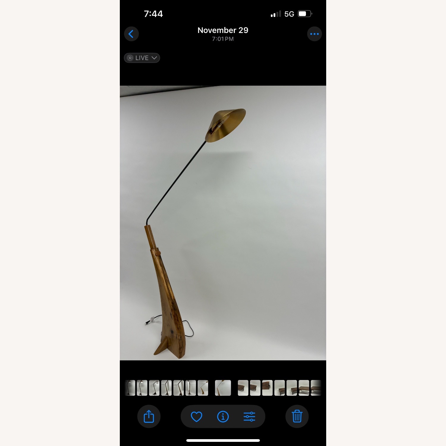 Solid White Oak Curve Floor Lamp  - image-1