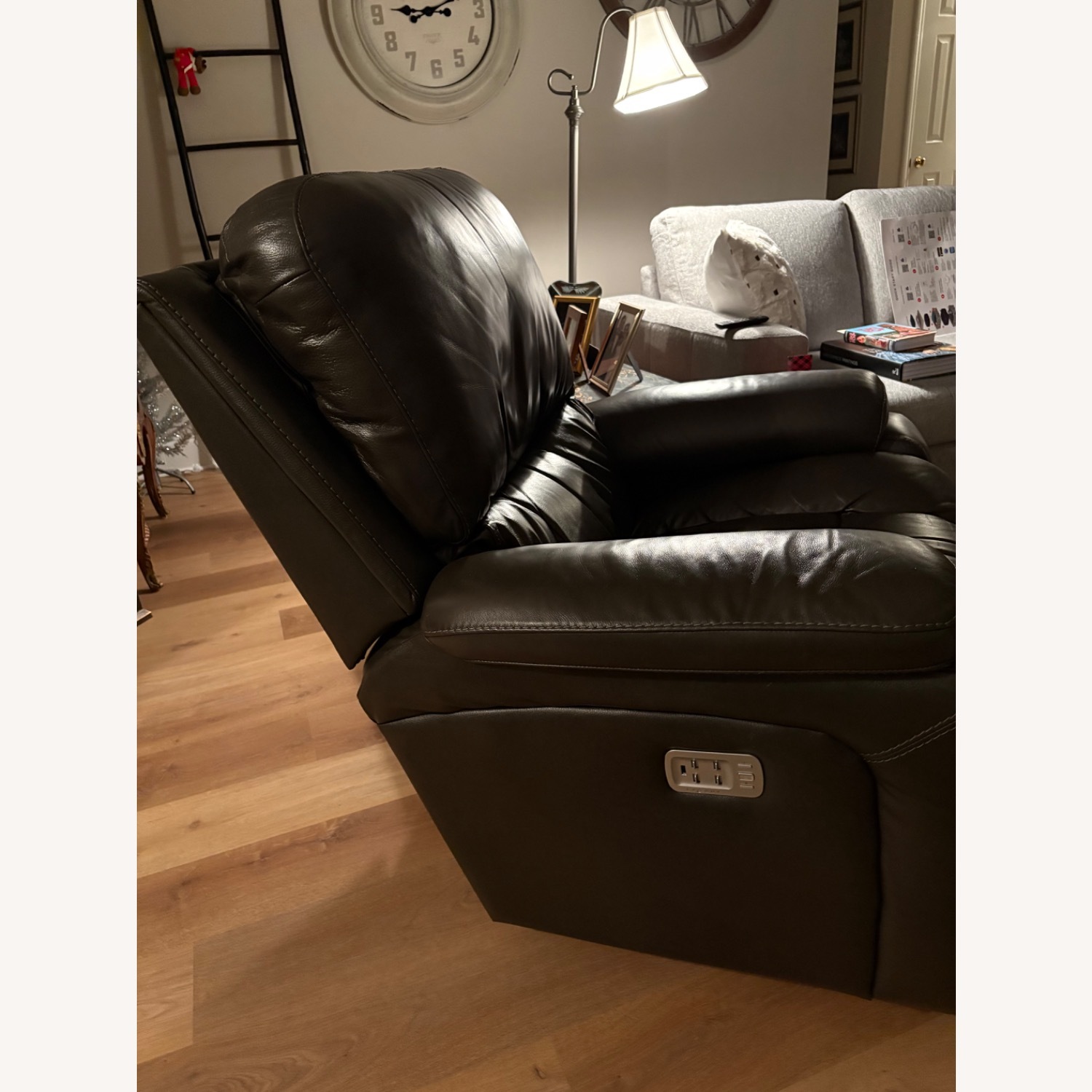 La-Z-Boy Dark Gray Leather Recliner - image-4