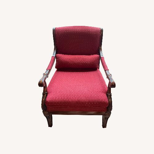 Used Ethan Allen Carved Wood/Upholstered Armchair  for sale on AptDeco