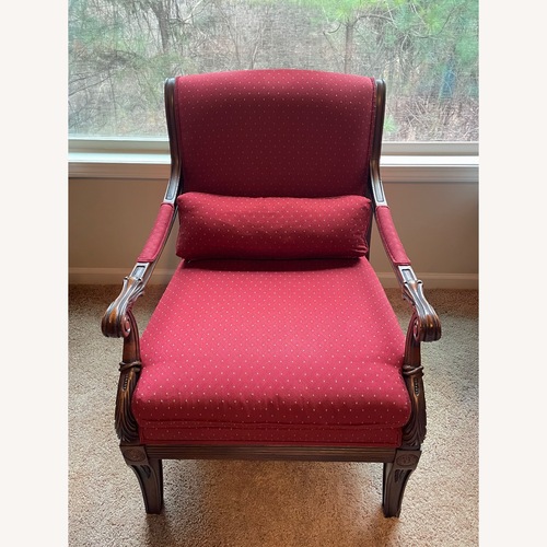 Used Ethan Allen Carved Wood/Upholstered Armchair  for sale on AptDeco