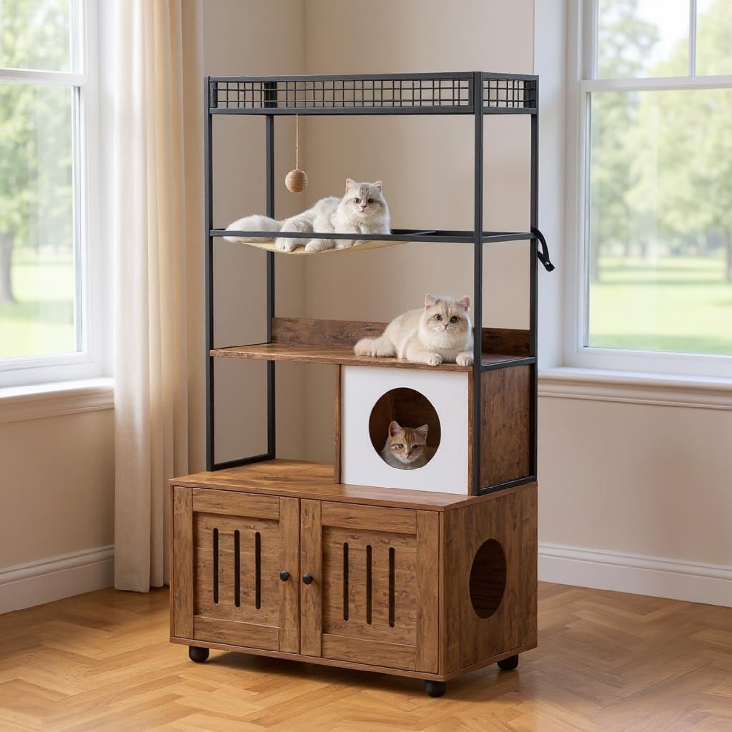 Cat Litter Box Furniture incl. Bookshelf - image-4