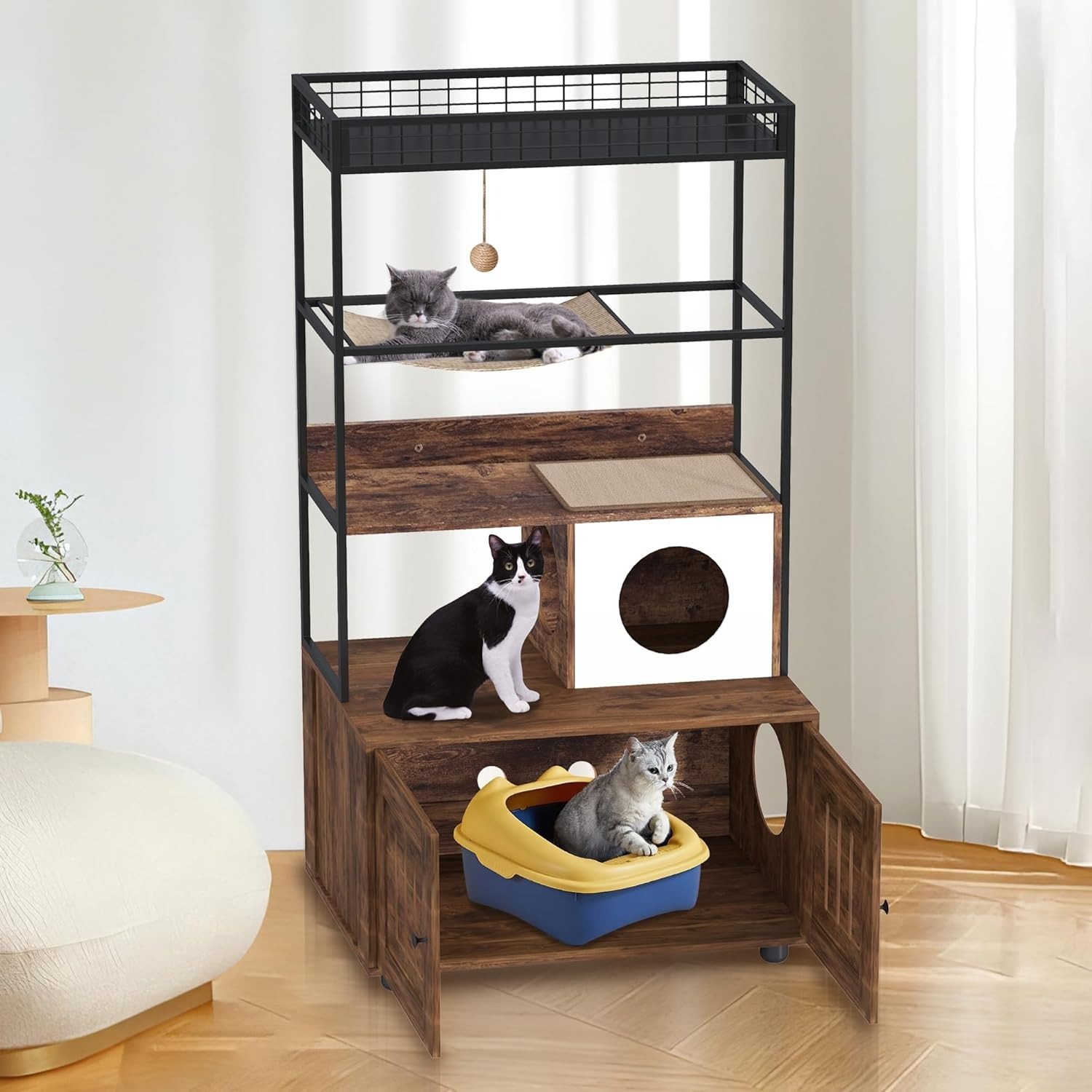 Cat Litter Box Furniture incl. Bookshelf - image-2