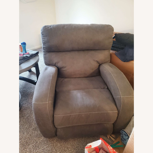 Used Raymour & Flanigan Powered Fabric Glider Recliner for sale on AptDeco