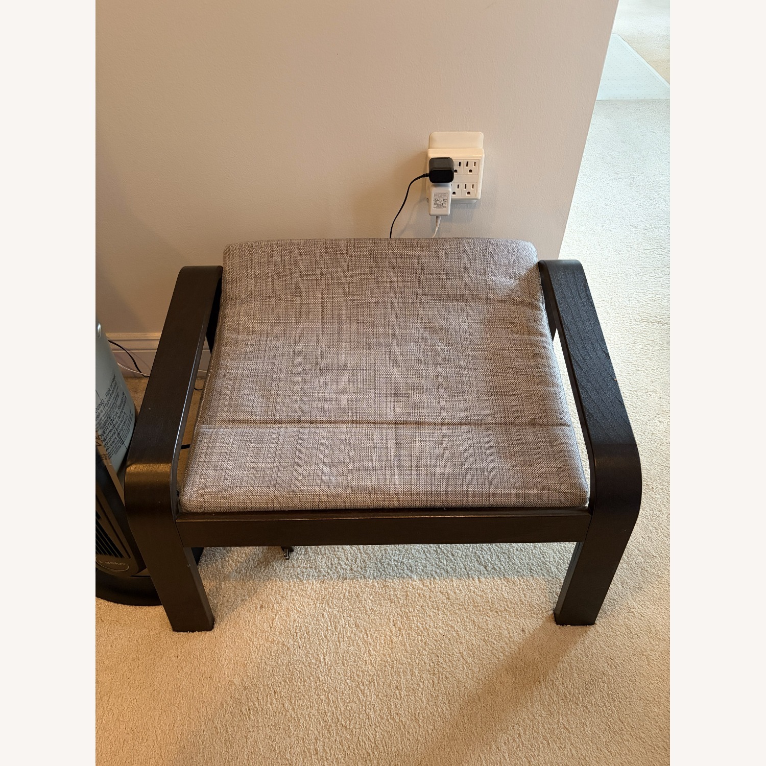 IKEA Poang Light Gray Recliner + Ottoman  - image-4