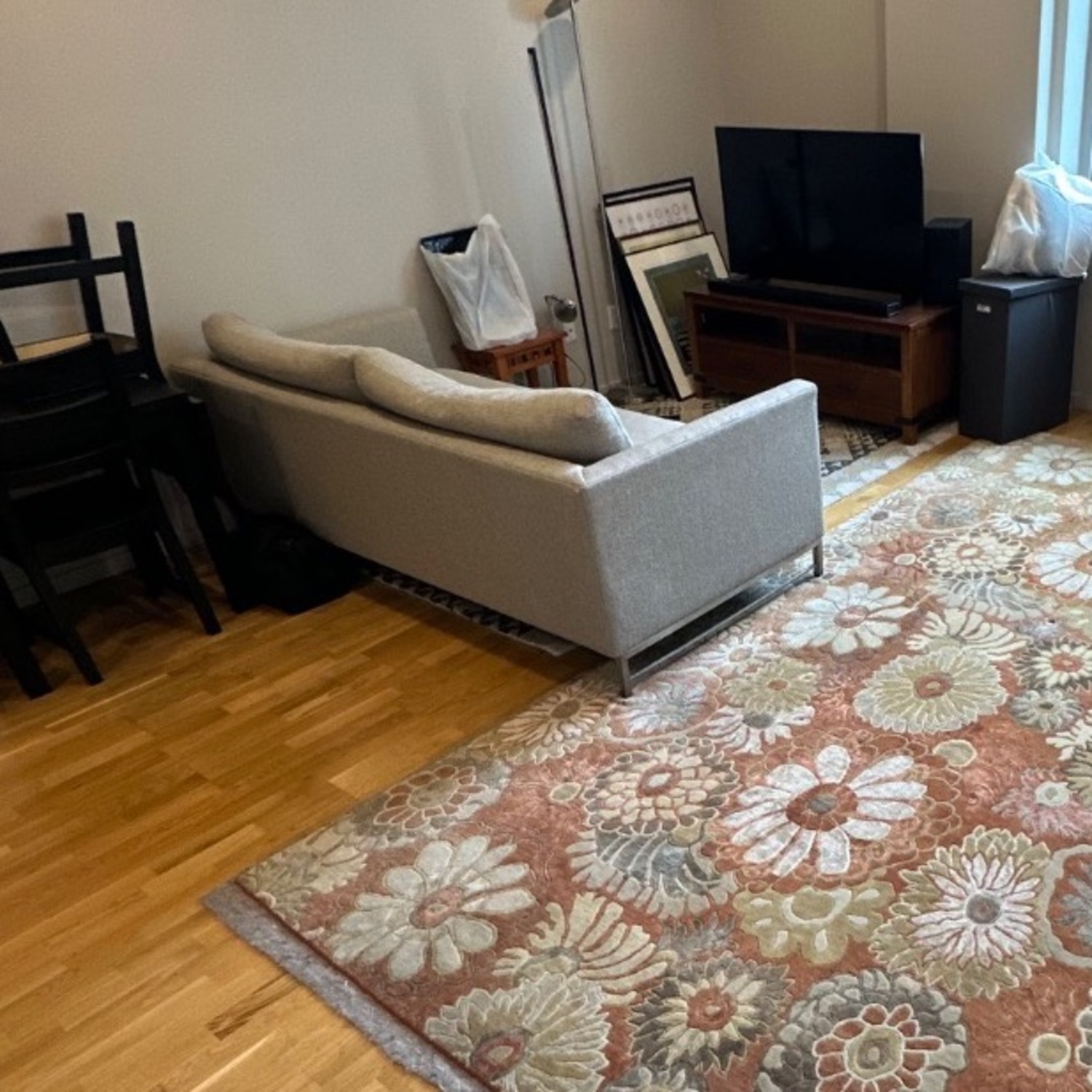 Crate & Barrel Light Gray Fabric 3+ Seater Sofa - image-4