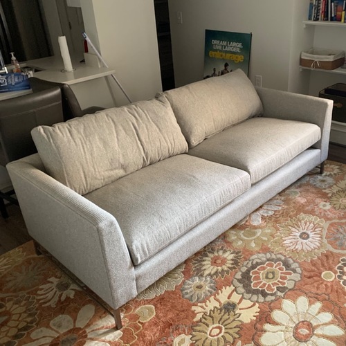 Used Crate & Barrel Light Gray Fabric 3+ Seater Sofa for sale on AptDeco