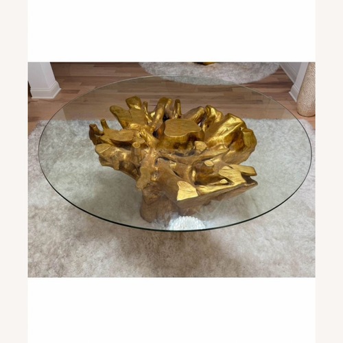 Used Gold Sequoia Dining Table for sale on AptDeco