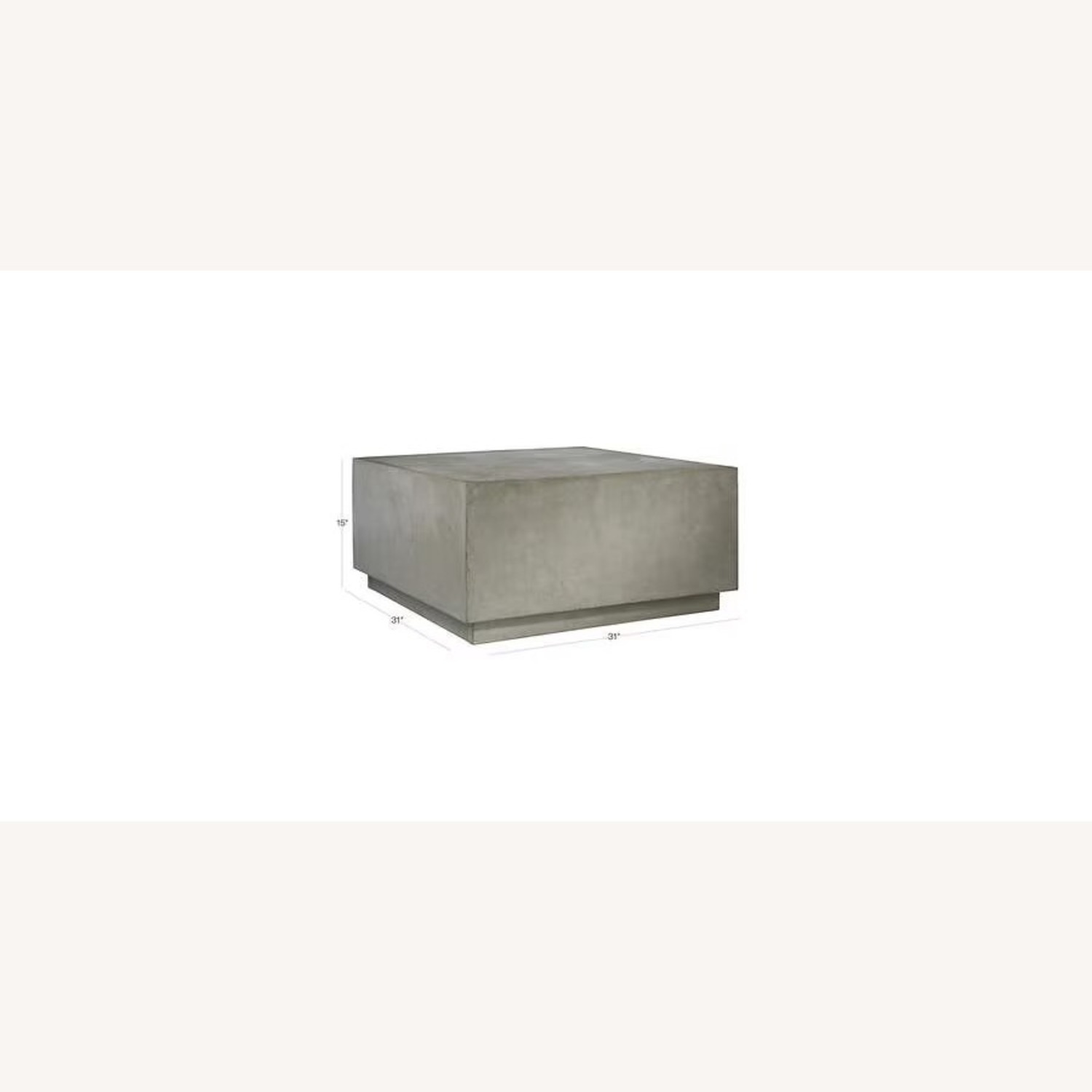 CB2 Matter Grey Cement Square Coffee Table - image-2