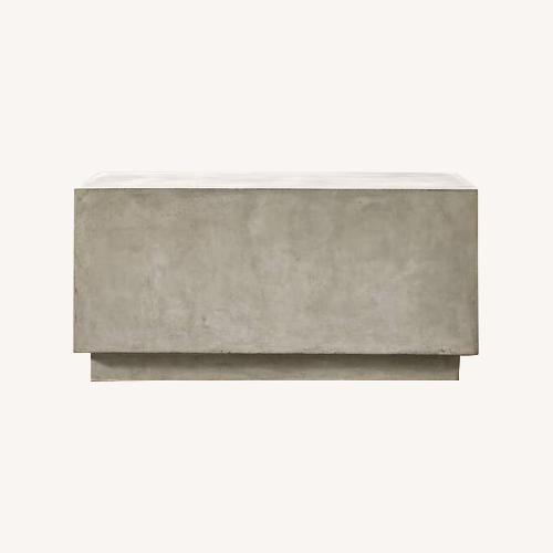 Used CB2 Matter Grey Cement Square Coffee Table for sale on AptDeco
