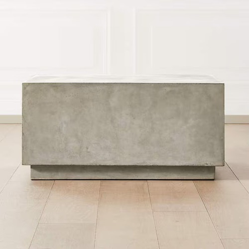 Used CB2 Matter Grey Cement Square Coffee Table for sale on AptDeco
