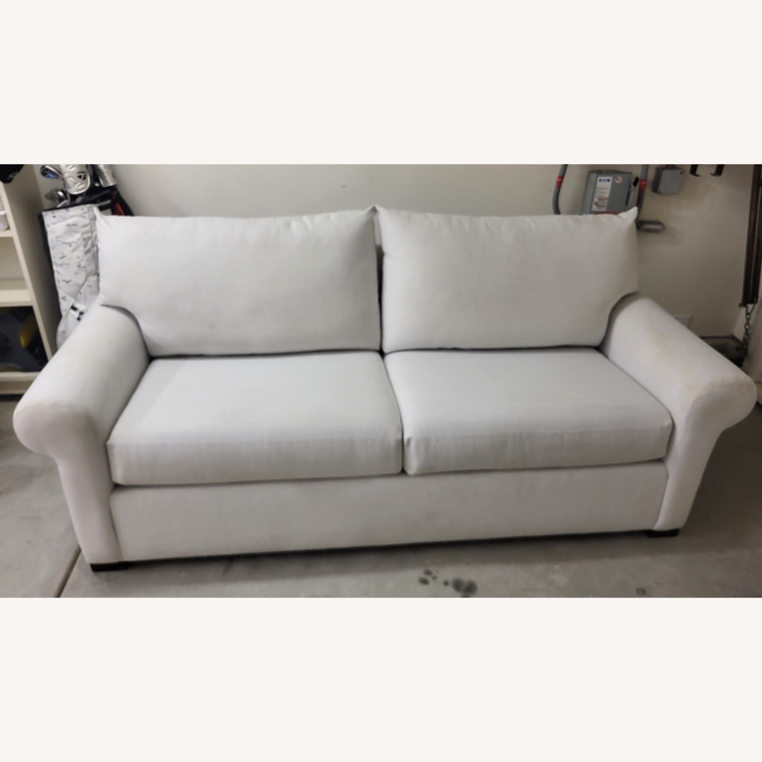 Bassett Hanover White Fabric Sleeper Sofa - image-3