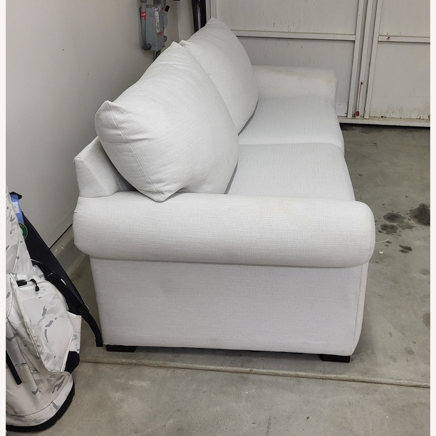 Bassett Hanover White Fabric Sleeper Sofa - image-1