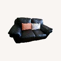 Vintage/Antique Black Leather Loveseat