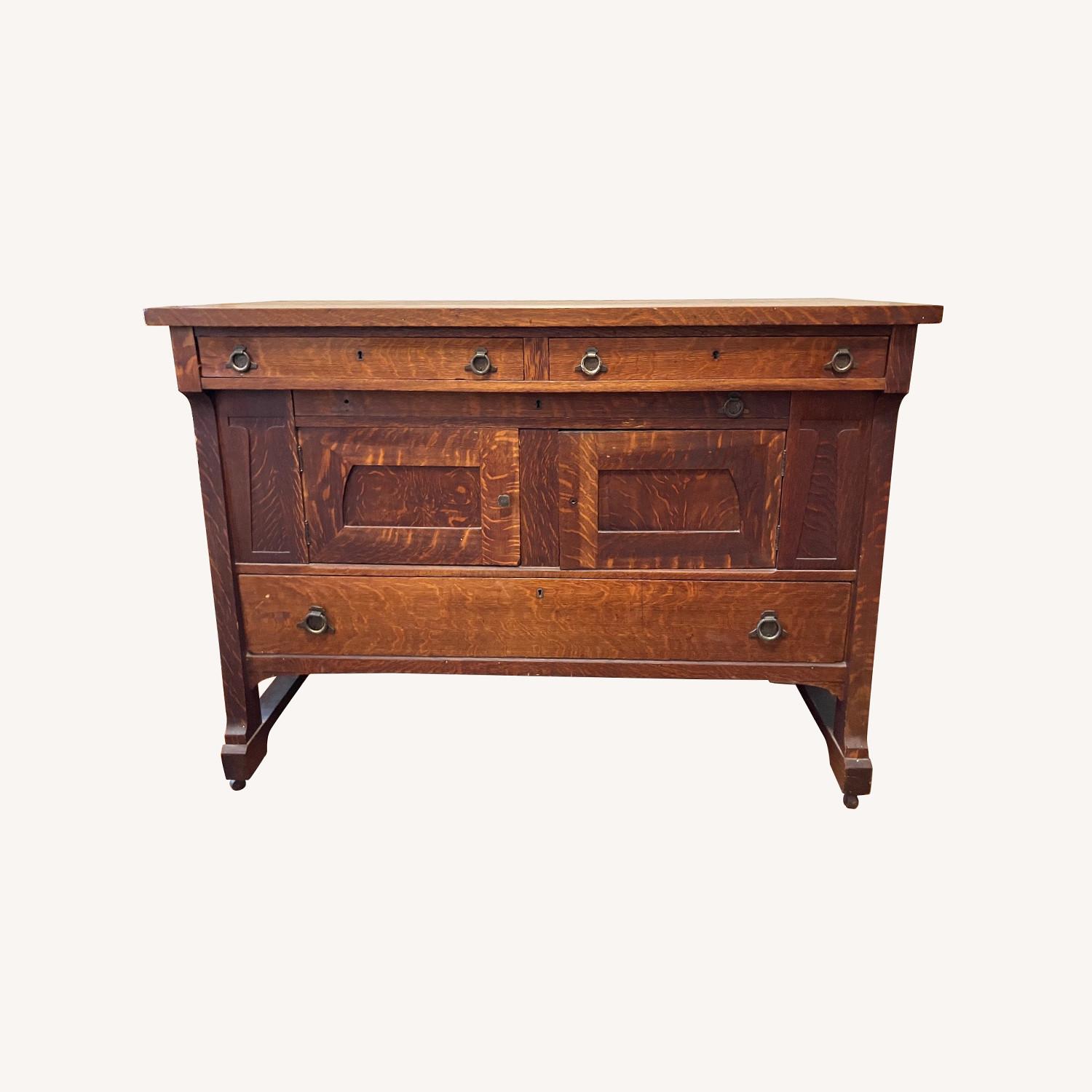 Vintage/Antique Finds Dark Brown Wood Sideboard - image-0