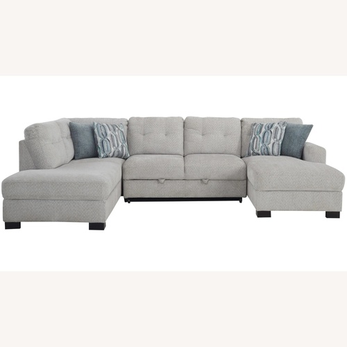 Used Raymour & Flanigan Light Gray Sleeper Sofa for sale on AptDeco