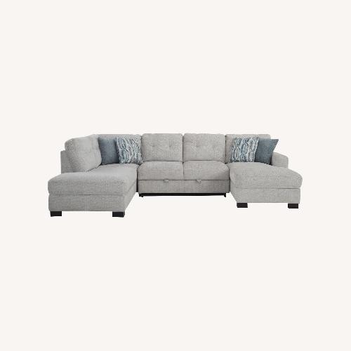 Used Raymour & Flanigan Light Gray Sleeper Sofa for sale on AptDeco