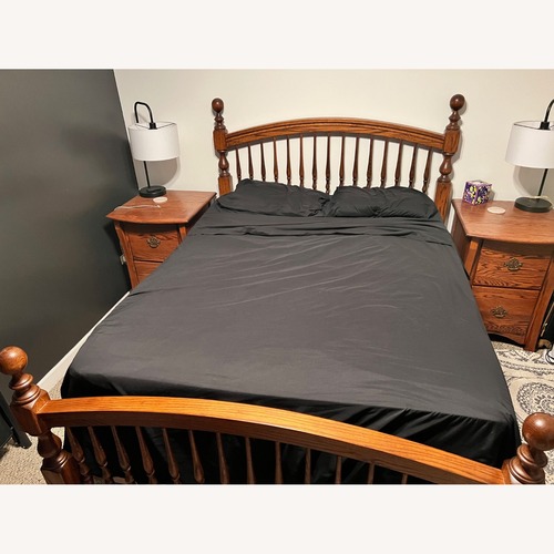 Used Custom Furniture Dark Brown Queen Bed for sale on AptDeco