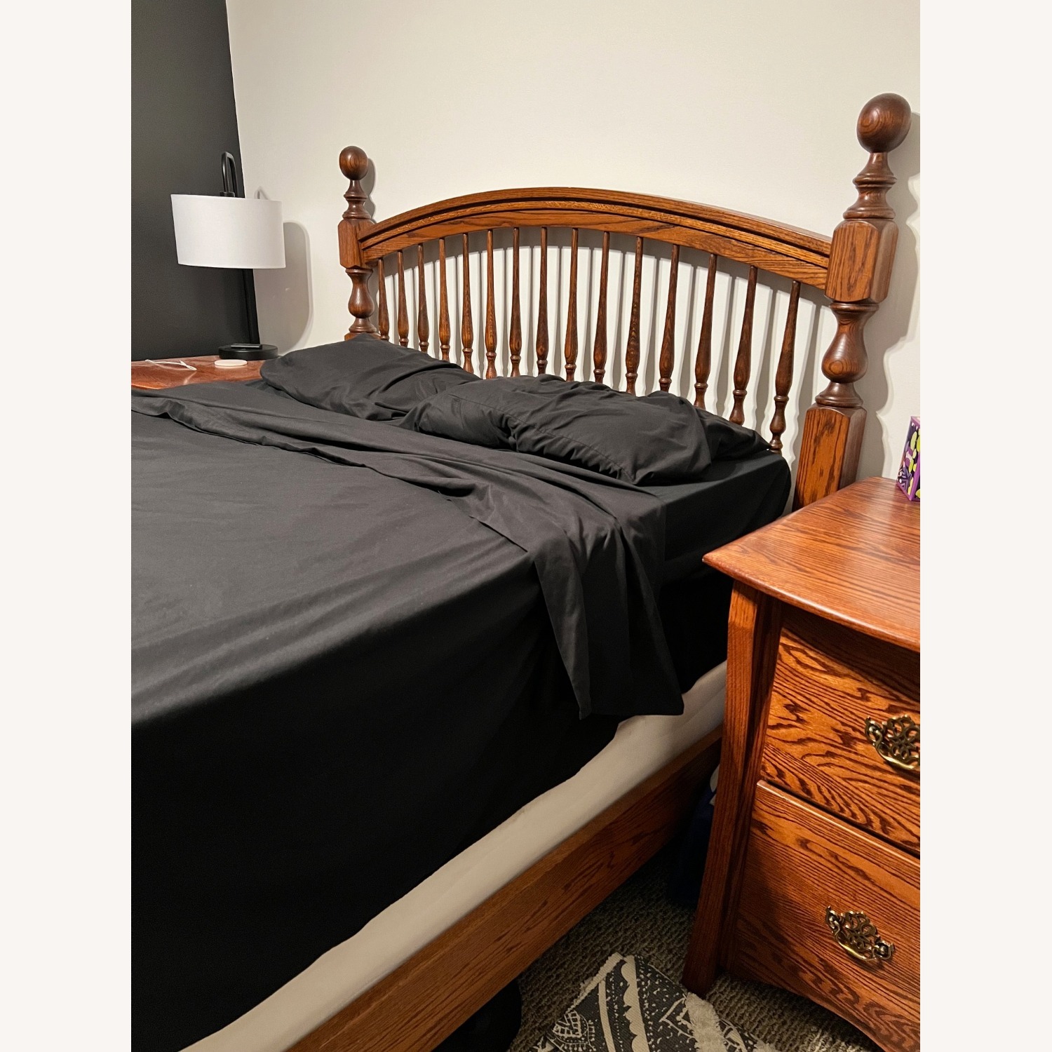 Custom Furniture Dark Brown Queen Bed - image-2